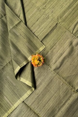 Dupion Soft Silk Saree in Green Color