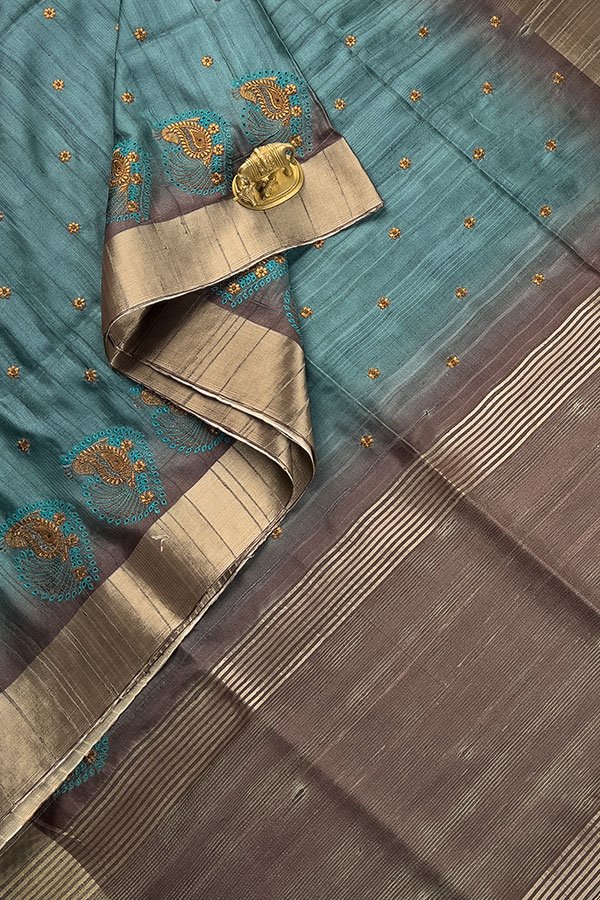 semi tussar saree