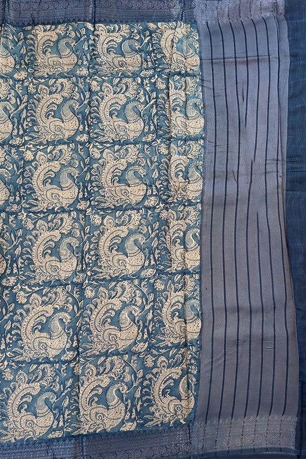 chanderi silk cotton saree pallu