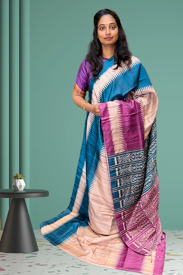 semi tussar saree