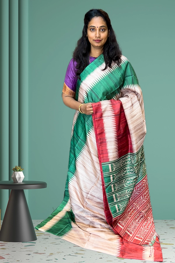 semi tussar saree