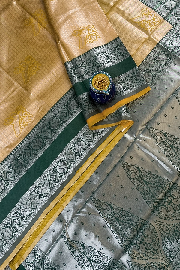 semi kanchi tissue saree