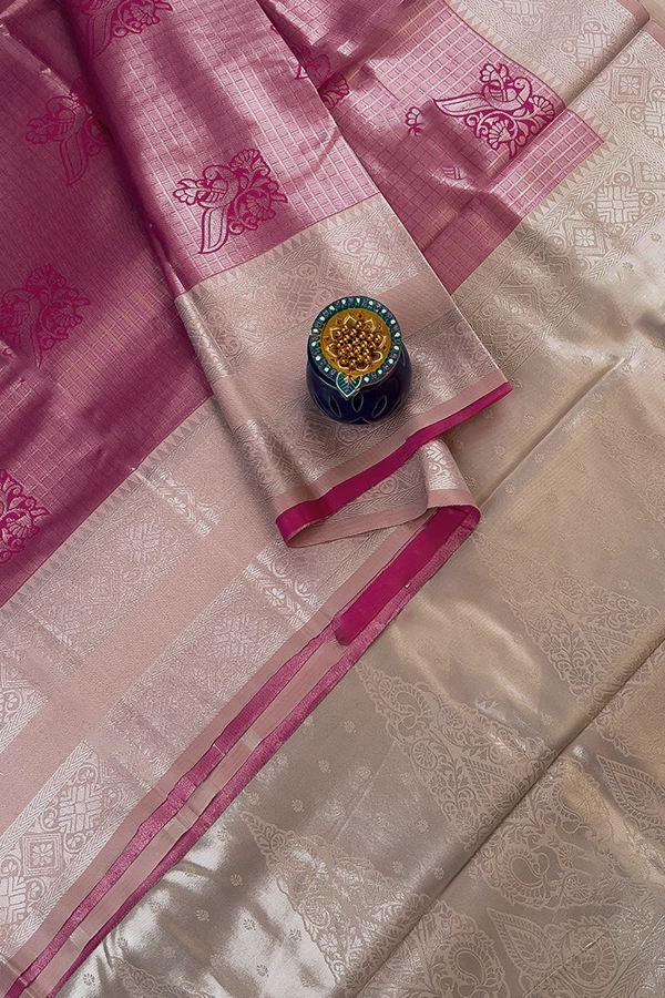 semi kanchi tissue saree