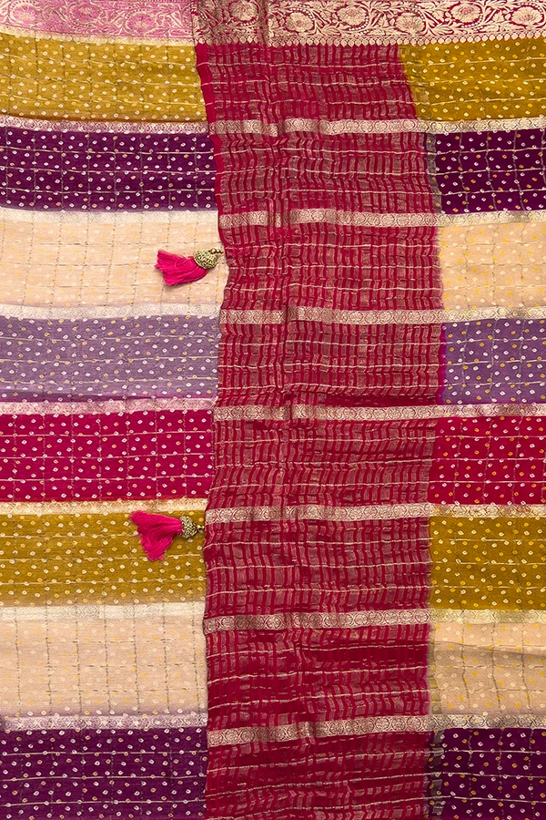 viscose georgette saree pallu