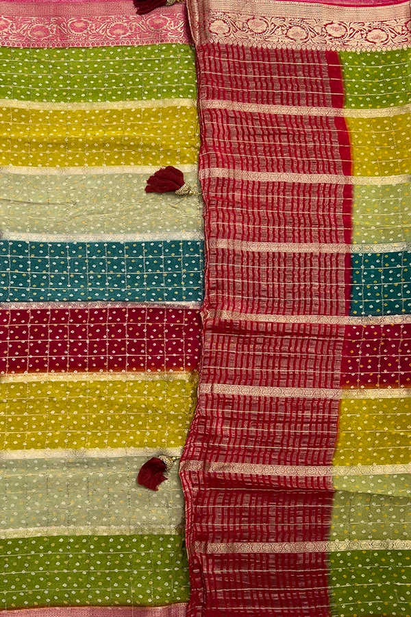 viscose georgette saree pallu