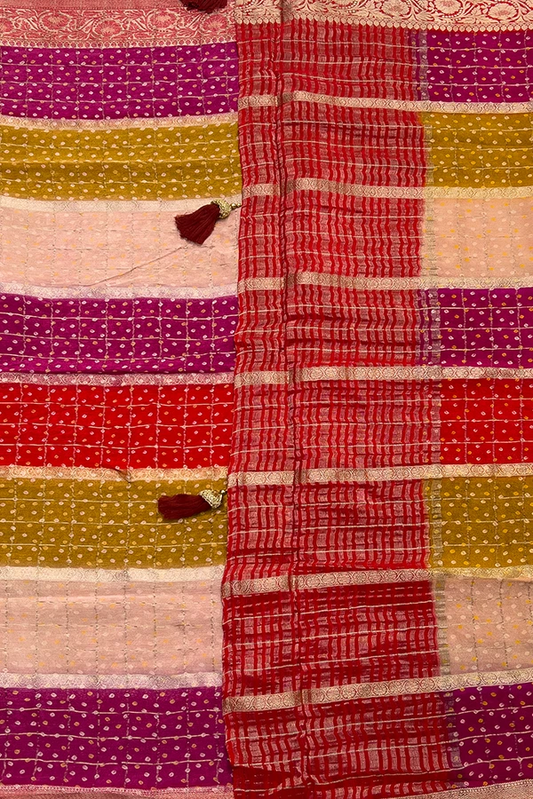 viscose georgette saree pallu