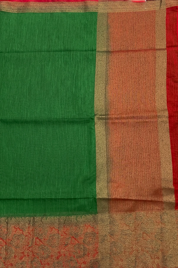 linen dupion saree pallu