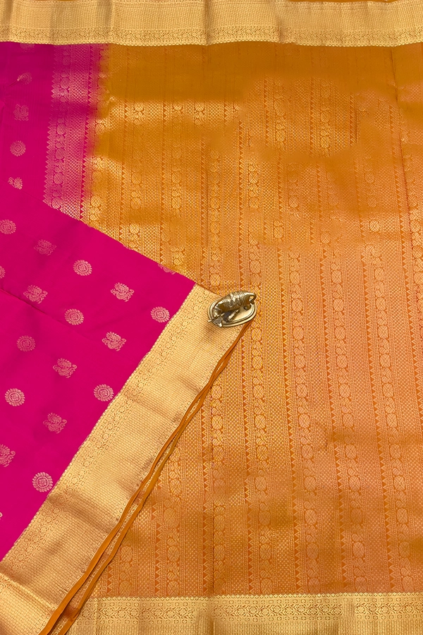 Soft Silk Saree in Rani Pink