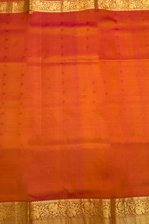 Kanchipuram Silk in yellow and maroon