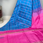 Banana Pith Saree in Sulphate Blue