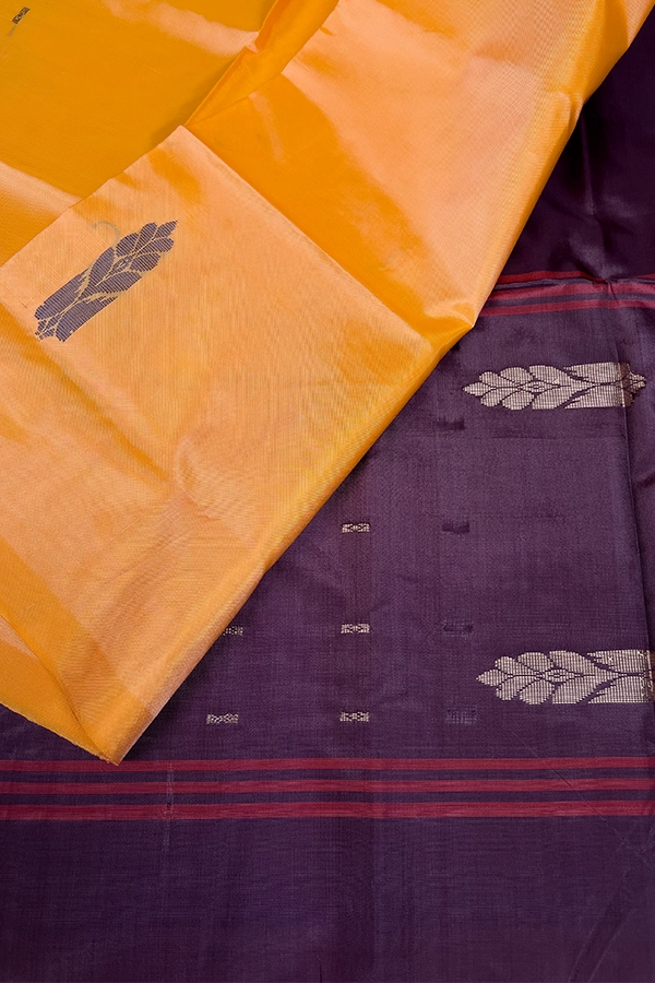 Banana Pith Saree in Peach Orange