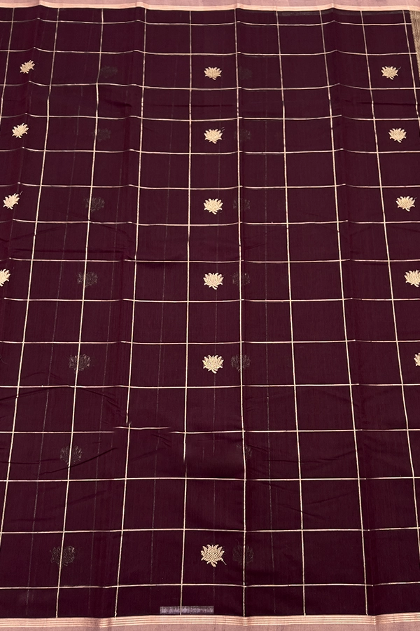 Checked Kanchi Cotton Saree