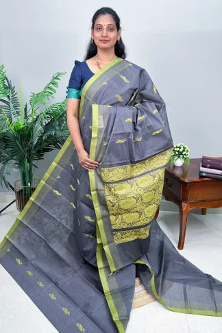 Cotton Leaf Butta Saree