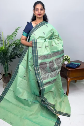 Cotton Leaf Butta Saree