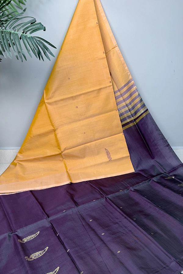 Banana Pith Saree in Golden yellow