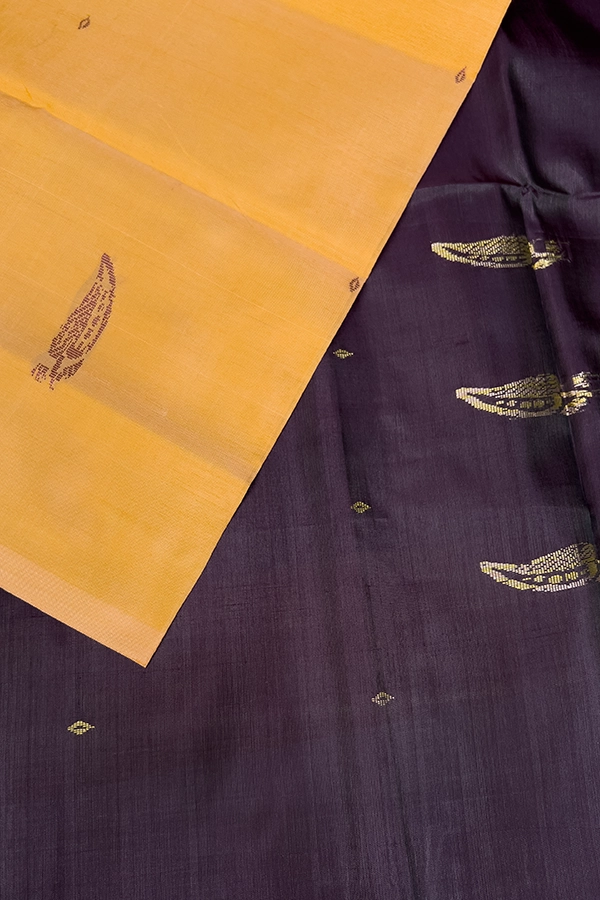 Banana Pith Saree in Golden yellow