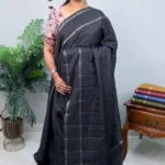 Fancy Tussar Saree in Black