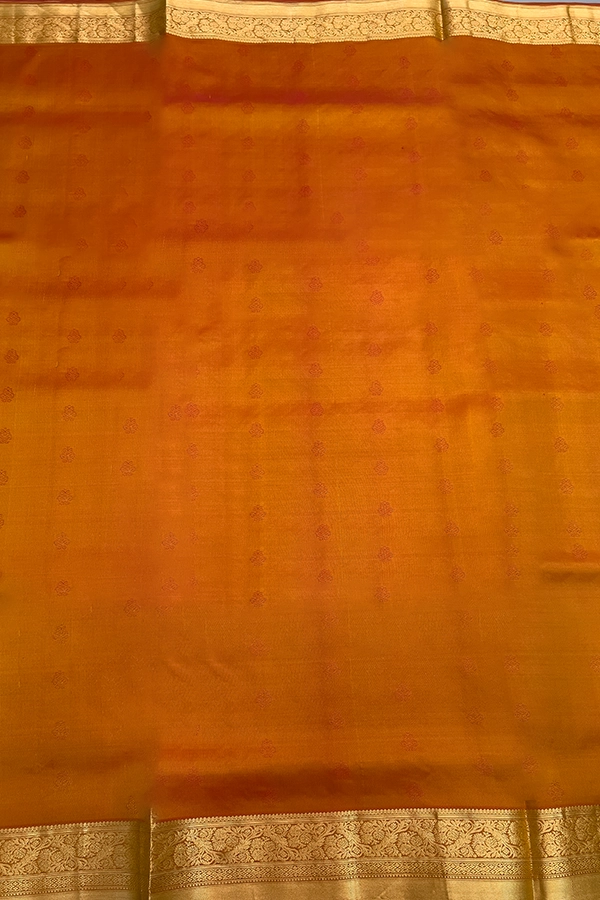 Kanchipuram Silk in chartreuse and maroon