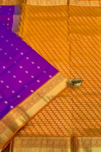 Kanchipuram Silk in purple and orange