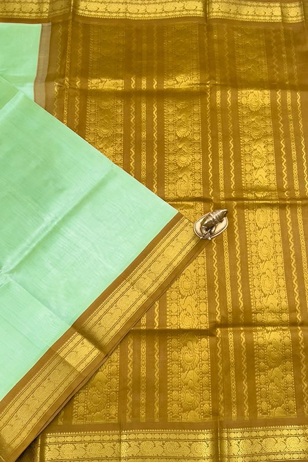 Silk Cotton Saree pastel green