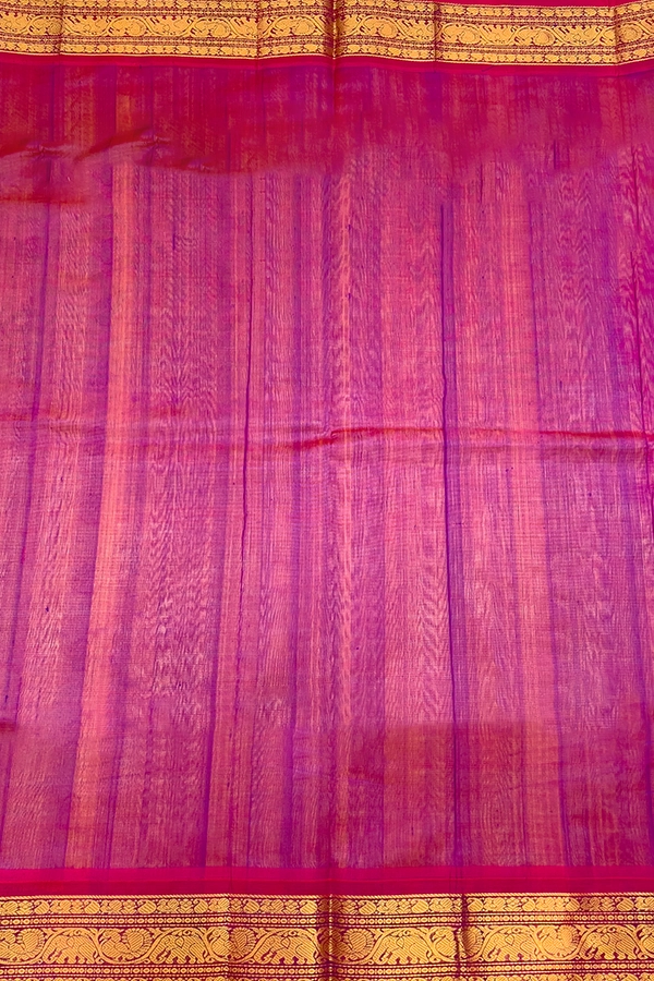 Silk Cotton saree in yellow and magenta