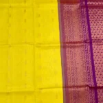 Silk Cotton saree in yellow and magenta