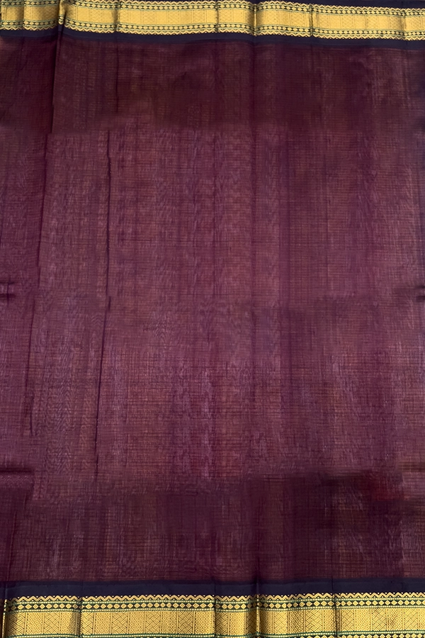 Checked Korvai Silk Cotton in peach