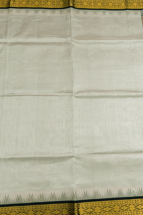 Korvai Temple Border Silk Cotton in Taupe