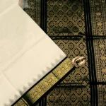 Korvai Temple Border Silk Cotton in Taupe