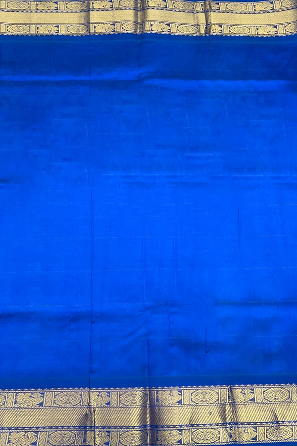 Silk Cotton Saree in Cerulean Blue