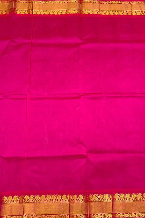 Kuppadam Silk Cotton in grey and rani pink