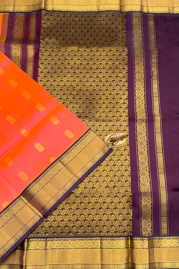 Kuppadam Silk Cotton in Orange