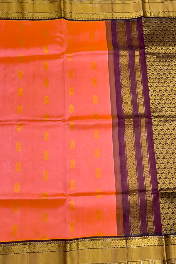 Kuppadam Silk Cotton in Orange
