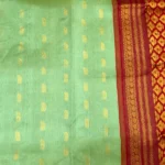 Kuppadam Silk Cotton in pista green and crimson