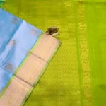Kanchi Silk Cotton Saree in sky blue