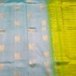 Kanchi Silk Cotton Saree in sky blue
