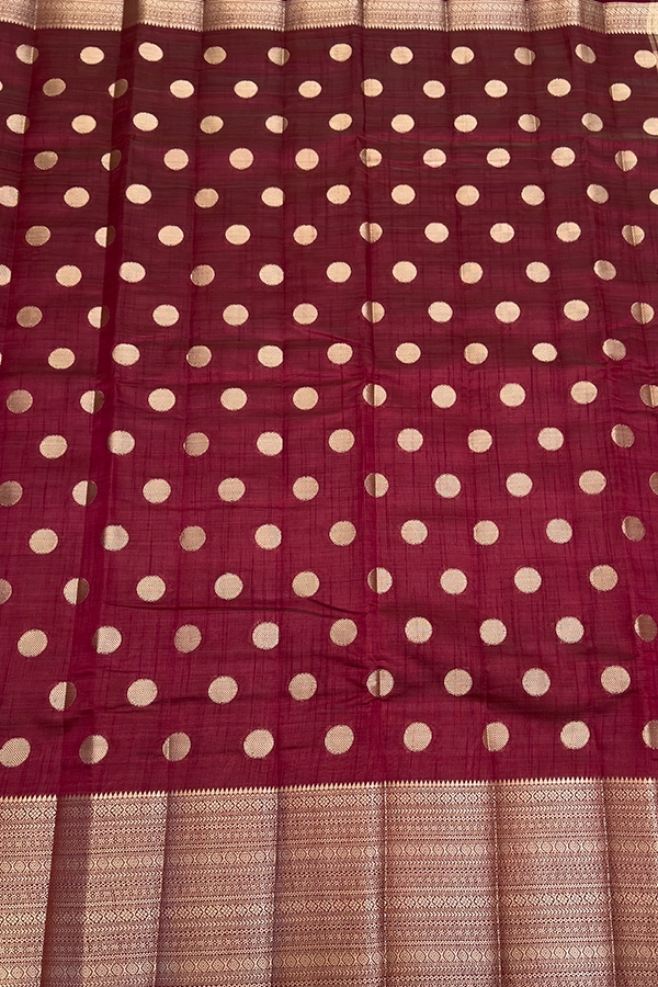 Semi Raw Silk in Burgundy