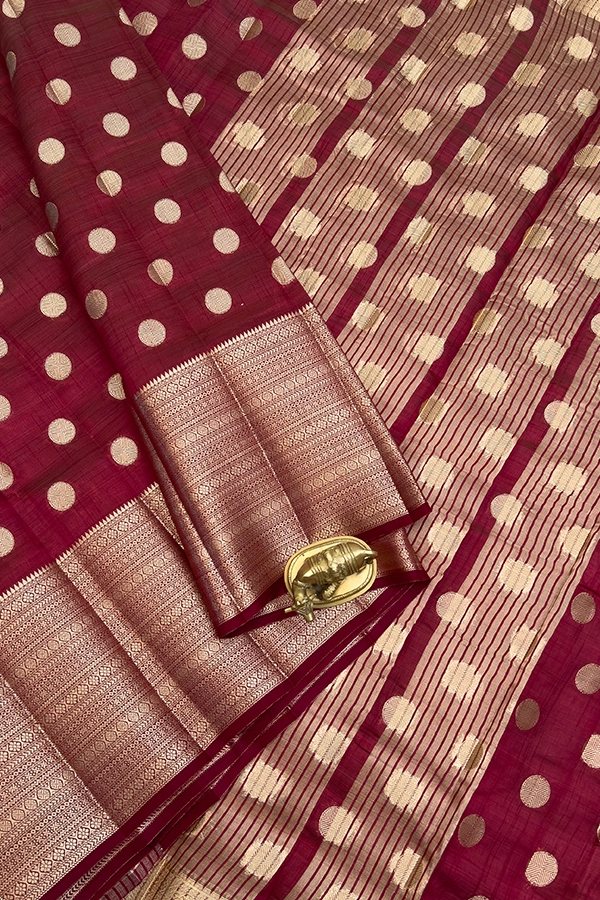 Semi Raw Silk in Burgundy