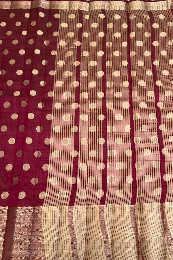 Semi Raw Silk in Burgundy