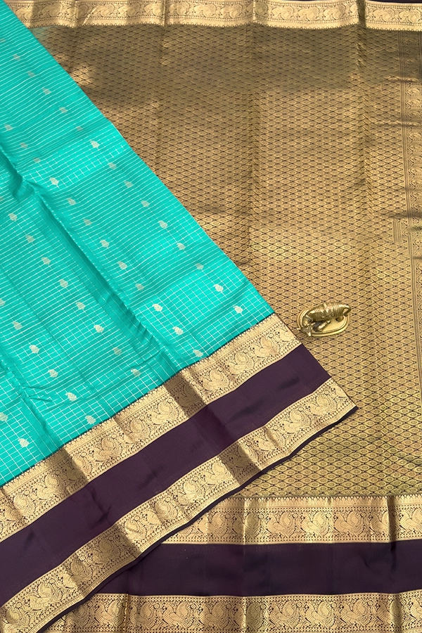 Turquoise Half Pure silk - main