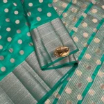 semi raw silk-coin butta-Rama Green