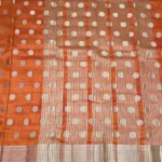 semi raw silk-coin butta-orange