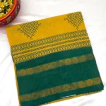 Sungudi Cotton Saree in Yellow and Green