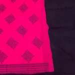 Sungudi Cotton in Magenta Pink and Black