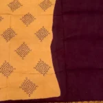 Sungudi Cotton in Mango Yellow and Maroon