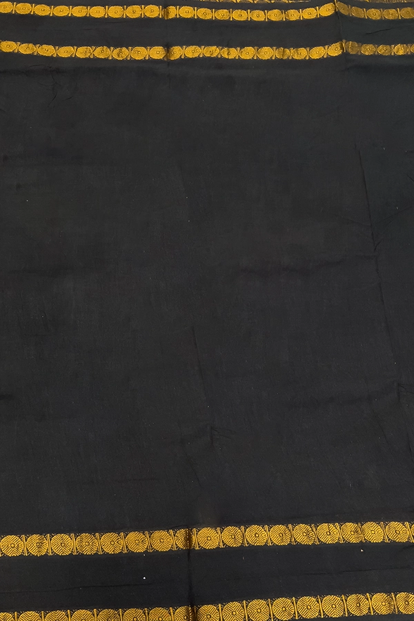 Sungudi Cotton in Turmaeric Yellow and Black