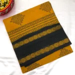 Sungudi Cotton in Turmaeric Yellow and Black