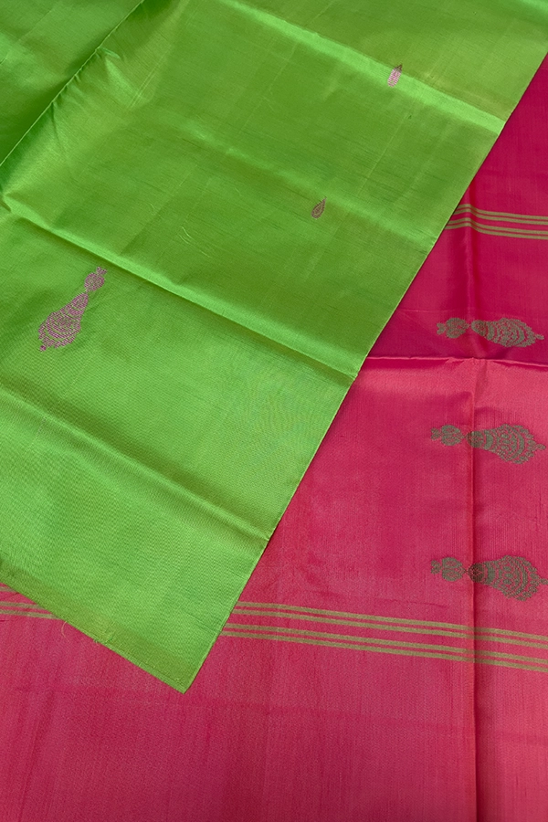 Bananapith saree Green-pallu