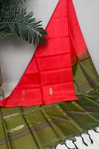 Bananapith saree Red - pallu