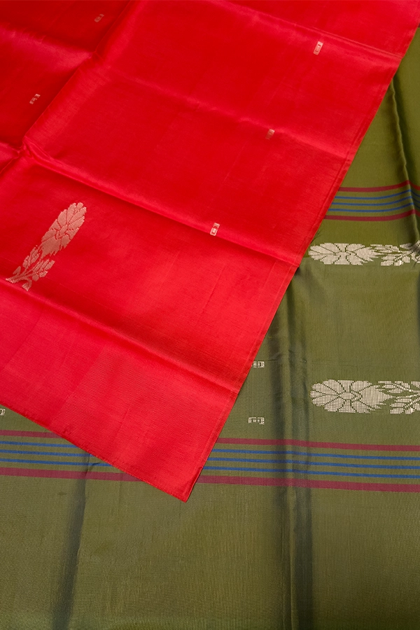 Bananapith saree Red - pallu